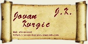 Jovan Kvrgić vizit kartica